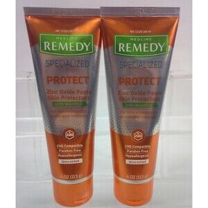 2x Medline Remedy Specialized Zinc Oxide Paste Skin Protectant w Menthol 4 oz